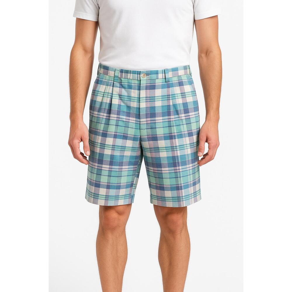 NWT Brooks Brothers Shorts Mens‎ 40 Plaid Vintage 60s Pleat Front Cotton USA